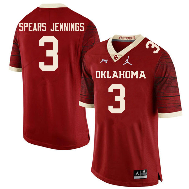 Men #3 Robert Spears-Jennings Oklahoma Sooners College Football Jerseys Sale-Retro - Click Image to Close